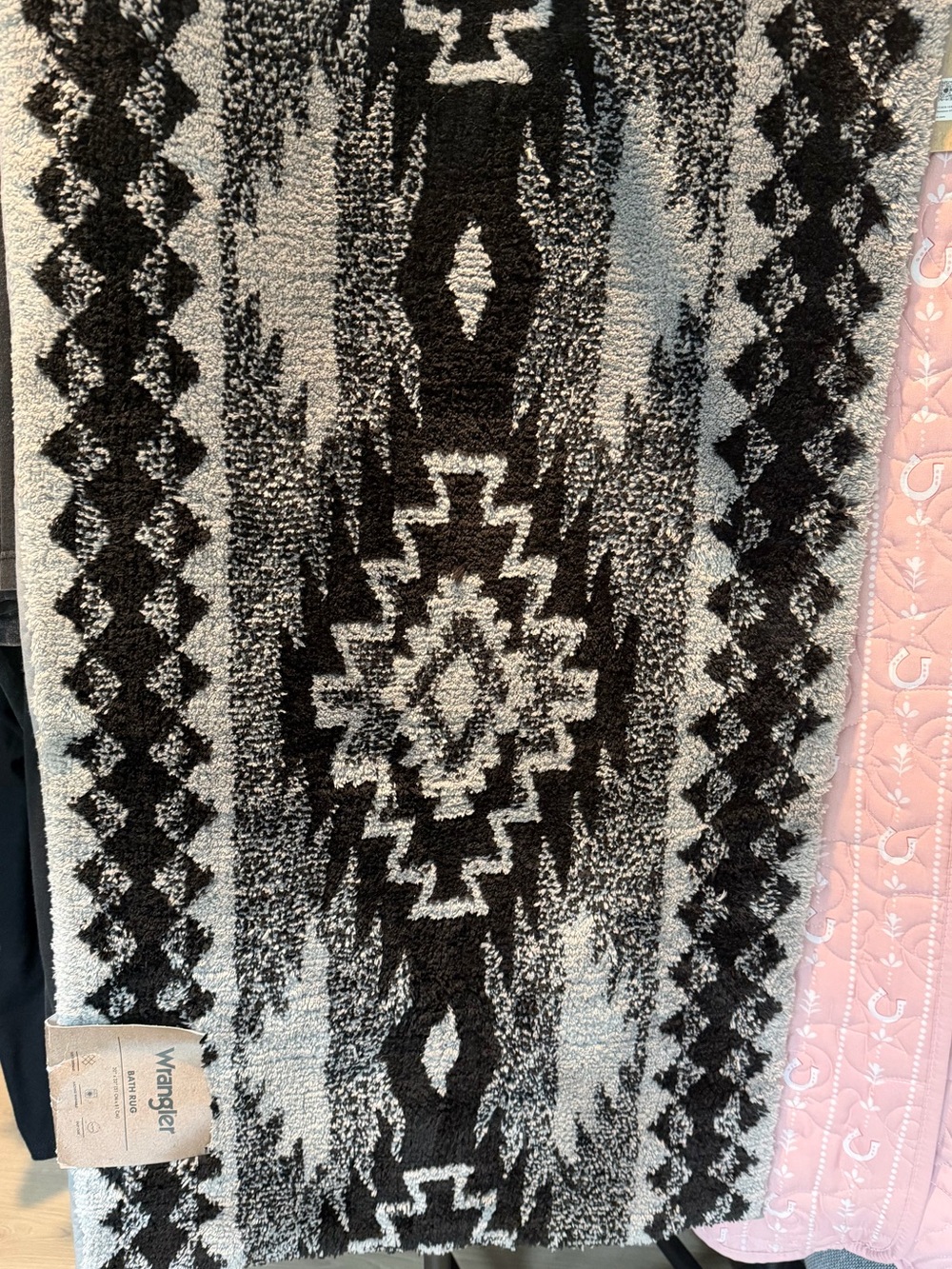 Wrangler Black and Gray Southwestern Bath Mat